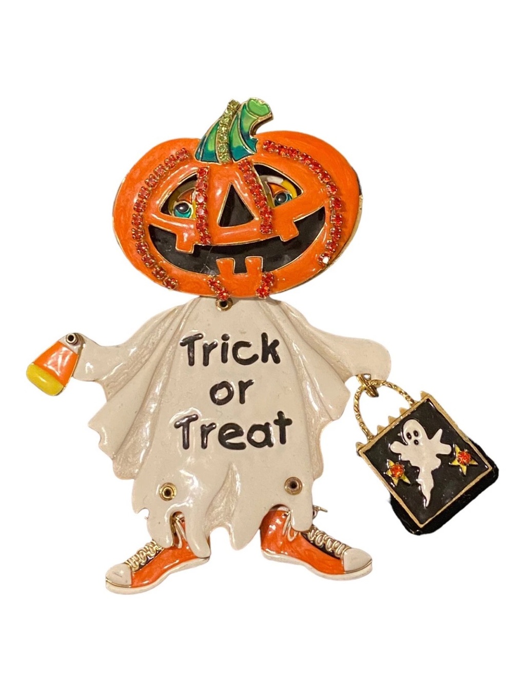 Lunch At The Ritz Trick or Treat Halloween Jack-O-Lantern  Brooch Pin Pendant